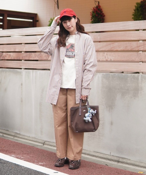 ZOZOMARKET(ゾゾマーケット)の「ストライプビッグシャツ-ZOZOMARKET by ハヤシアンナ(シャツ/ブラウス・レディース・ベージュ系その他2/ホワイト×ネイビー・マルチサイズ)」の16枚目の写真