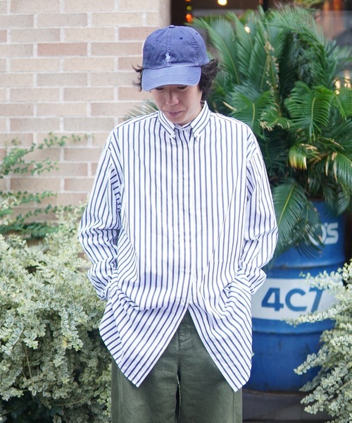 ZOZOMARKET(ゾゾマーケット)の「ストライプビッグシャツ-ZOZOMARKET by ハヤシアンナ(シャツ/ブラウス・レディース・ベージュ系その他2/ホワイト×ネイビー・マルチサイズ)」の22枚目の写真