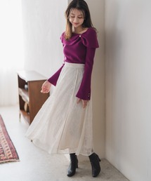 MISCH MASCH | ラメ刺繍パイピングスカート(スカート)