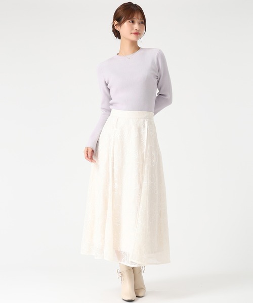 MISCH MASCH（ミッシュマッシュ）の「ラメ刺繍パイピングスカート（スカート・レディース・ピンク/グレー/アイボリー・M/S）」の6枚目の写真