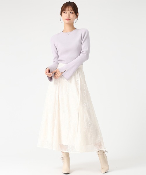 MISCH MASCH（ミッシュマッシュ）の「ラメ刺繍パイピングスカート（スカート・レディース・ピンク/グレー/アイボリー・M/S）」の8枚目の写真