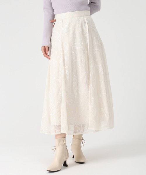 MISCH MASCH（ミッシュマッシュ）の「ラメ刺繍パイピングスカート（スカート・レディース・ピンク/グレー/アイボリー・M/S）」の9枚目の写真