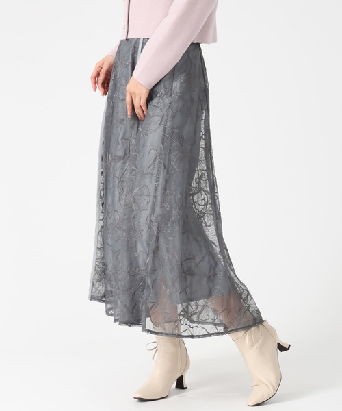 MISCH MASCH（ミッシュマッシュ）の「ラメ刺繍パイピングスカート（スカート・レディース・ピンク/グレー/アイボリー・M/S）」の21枚目の写真
