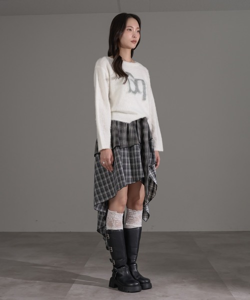 apres jour mignon(アプレジュールミニョン)の「ロゴマークジャガードニット(ニット/セーター・レディース・ネイビー/カーキ/チャコールグレー/オフホワイト・フリー/LARGE)」の15枚目の写真