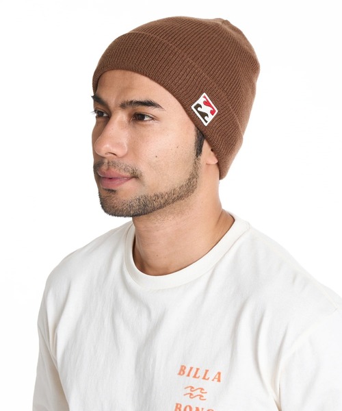 BILLABONG（ビラボン）の「BILLABONG メンズ DOUBLE BEANIE ビーニー 【2025年秋冬モデル】 @autumn/ビラボンウェーブロゴワンポイントニット帽・ビーニー（ニットキャップ/ビーニー・メンズ・バイオレット/ブラック/ネイビー/ブラウン/ブルー系その他・FREE）」の2枚目の写真
