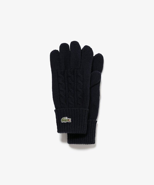 LACOSTE（ラコステ）の「ケーブルニットウールグローブ（手袋・メンズ・ブラック/グレー/ネイビー・FREE）」の3枚目の写真