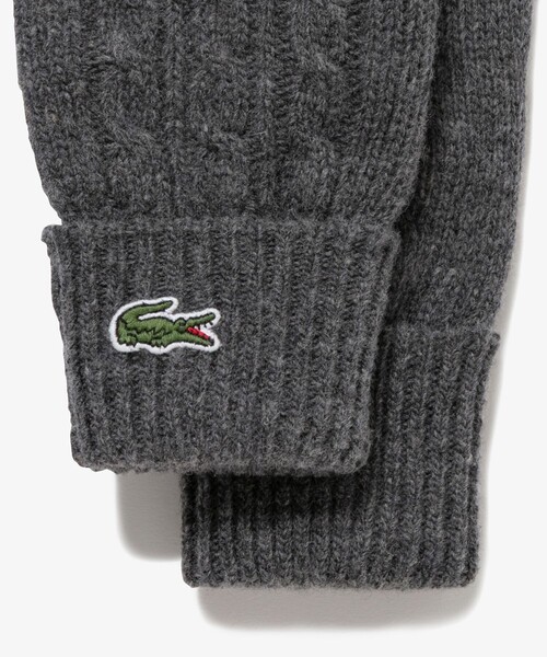 LACOSTE（ラコステ）の「ケーブルニットウールグローブ（手袋・メンズ・ブラック/グレー/ネイビー・FREE）」の5枚目の写真