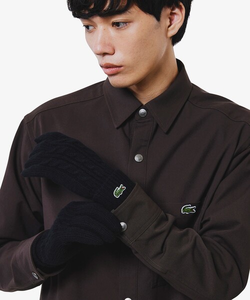 LACOSTE（ラコステ）の「ケーブルニットウールグローブ（手袋・メンズ・ブラック/グレー/ネイビー・FREE）」の9枚目の写真