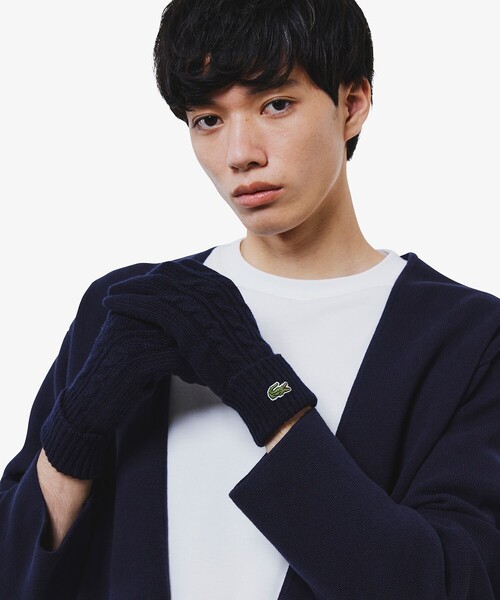 LACOSTE（ラコステ）の「ケーブルニットウールグローブ（手袋・メンズ・ブラック/グレー/ネイビー・FREE）」の12枚目の写真