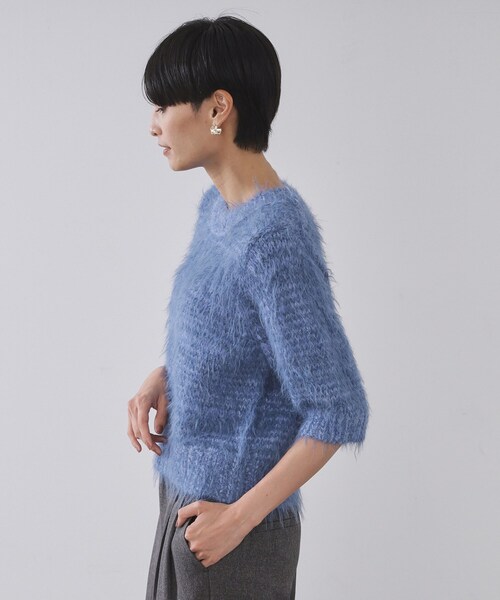 OPAQUE.CLIP（オペークドットクリップ）の「フェザーヤーンニット【洗濯機OK/抗ピル】（ニット/セーター・レディース・ブルー/アイボリー/ダークグレー・38/40/42）」の16枚目の写真