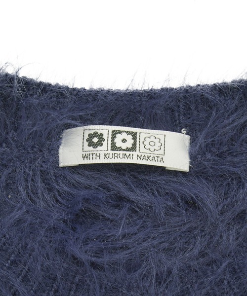 Green　Parks（グリーンパークス）の「■WITH KURUMI NAKATA シャギーカーディガン（カーディガン/ボレロ・レディース・ネイビー/パープル・FREE）」の15枚目の写真