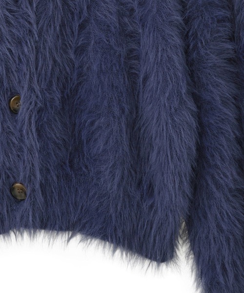 Green　Parks（グリーンパークス）の「■WITH KURUMI NAKATA シャギーカーディガン（カーディガン/ボレロ・レディース・ネイビー/パープル・FREE）」の17枚目の写真