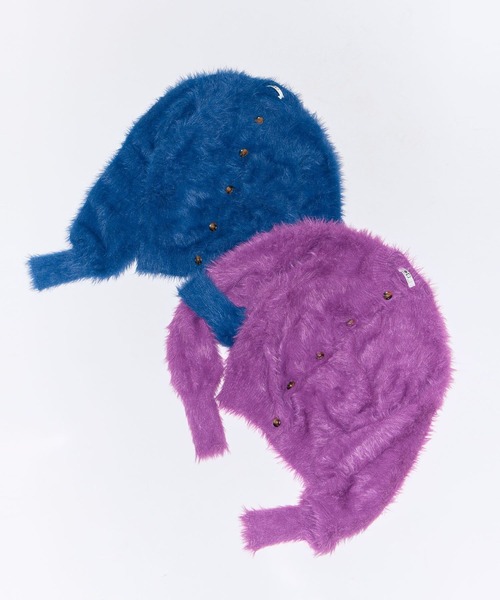 Green　Parks（グリーンパークス）の「■WITH KURUMI NAKATA シャギーカーディガン（カーディガン/ボレロ・レディース・ネイビー/パープル・FREE）」の8枚目の写真