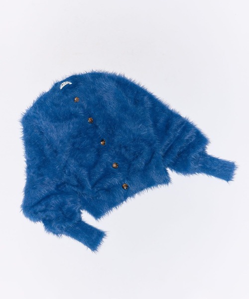 Green　Parks（グリーンパークス）の「■WITH KURUMI NAKATA シャギーカーディガン（カーディガン/ボレロ・レディース・ネイビー/パープル・FREE）」の9枚目の写真