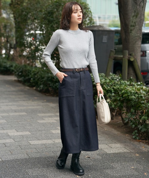 ikka（イッカ）の「ボンディングベイカースカート（スカート・レディース・ブラック/ネイビー/ベージュ・M/L/S）」の13枚目の写真