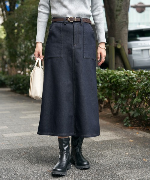 ikka（イッカ）の「ボンディングベイカースカート（スカート・レディース・ブラック/ネイビー/ベージュ・M/L/S）」の11枚目の写真