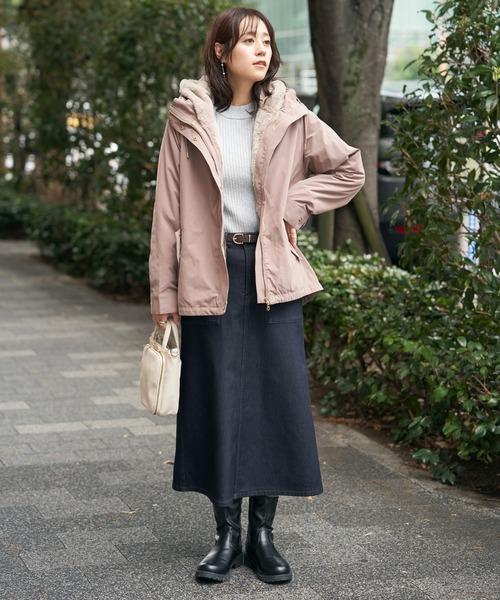 ikka（イッカ）の「ボンディングベイカースカート（スカート・レディース・ブラック/ネイビー/ベージュ・M/L/S）」の14枚目の写真