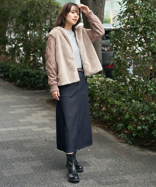 ikka（イッカ）の「ボンディングベイカースカート（スカート・レディース・ブラック/ネイビー/ベージュ・M/L/S）」の17枚目の写真