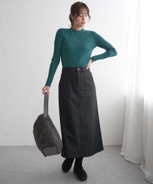 ikka（イッカ）の「ボンディングベイカースカート（スカート・レディース・ブラック/ネイビー/ベージュ・M/L/S）」の21枚目の写真