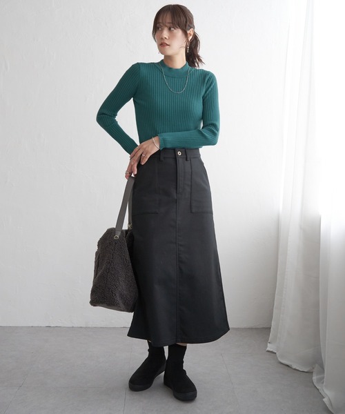 ikka（イッカ）の「ボンディングベイカースカート（スカート・レディース・ブラック/ネイビー/ベージュ・M/L/S）」の22枚目の写真