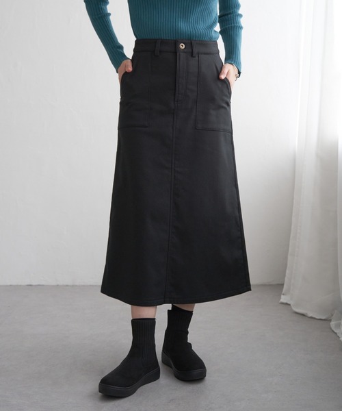 ikka（イッカ）の「ボンディングベイカースカート（スカート・レディース・ブラック/ネイビー/ベージュ・M/L/S）」の19枚目の写真