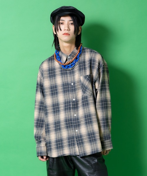 a.p.o.v.(エーピーオービー)の「a.p.o.v. クラシックチェック柄コットンネルシャツ(シャツ/ブラウス・メンズ・ネイビー系1/グレー/ブラック/レッド系1/レッド系2/ブラウン/ダークブラウン/グリーン/ピンク/ベージュ/パープル/イエロー/ネイビー系2/ネイビー系3・ONESIZE)」の7枚目の写真