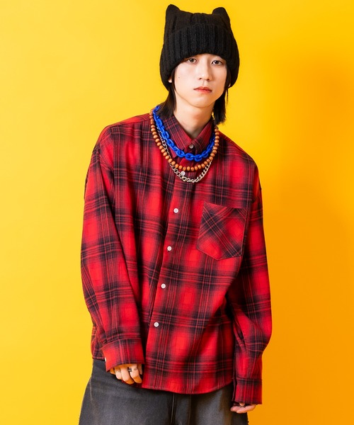 a.p.o.v.(エーピーオービー)の「a.p.o.v. クラシックチェック柄コットンネルシャツ(シャツ/ブラウス・メンズ・ネイビー系1/グレー/ブラック/レッド系1/レッド系2/ブラウン/ダークブラウン/グリーン/ピンク/ベージュ/パープル/イエロー/ネイビー系2/ネイビー系3・ONESIZE)」の13枚目の写真