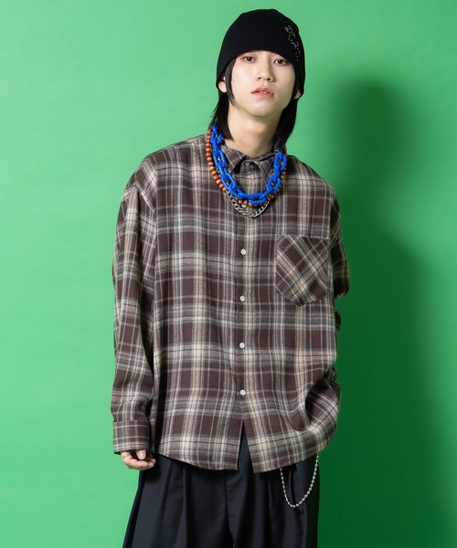 a.p.o.v.(エーピーオービー)の「a.p.o.v. クラシックチェック柄コットンネルシャツ(シャツ/ブラウス・メンズ・ネイビー系1/グレー/ブラック/レッド系1/レッド系2/ブラウン/ダークブラウン/グリーン/ピンク/ベージュ/パープル/イエロー/ネイビー系2/ネイビー系3・ONESIZE)」の1枚目の写真