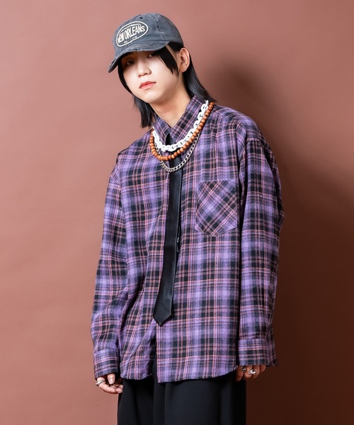 a.p.o.v.(エーピーオービー)の「a.p.o.v. クラシックチェック柄コットンネルシャツ(シャツ/ブラウス・メンズ・ネイビー系1/グレー/ブラック/レッド系1/レッド系2/ブラウン/ダークブラウン/グリーン/ピンク/ベージュ/パープル/イエロー/ネイビー系2/ネイビー系3・ONESIZE)」の10枚目の写真