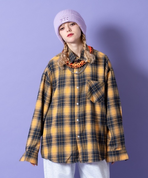 a.p.o.v.(エーピーオービー)の「a.p.o.v. クラシックチェック柄コットンネルシャツ(シャツ/ブラウス・メンズ・ネイビー系1/グレー/ブラック/レッド系1/レッド系2/ブラウン/ダークブラウン/グリーン/ピンク/ベージュ/パープル/イエロー/ネイビー系2/ネイビー系3・ONESIZE)」の11枚目の写真