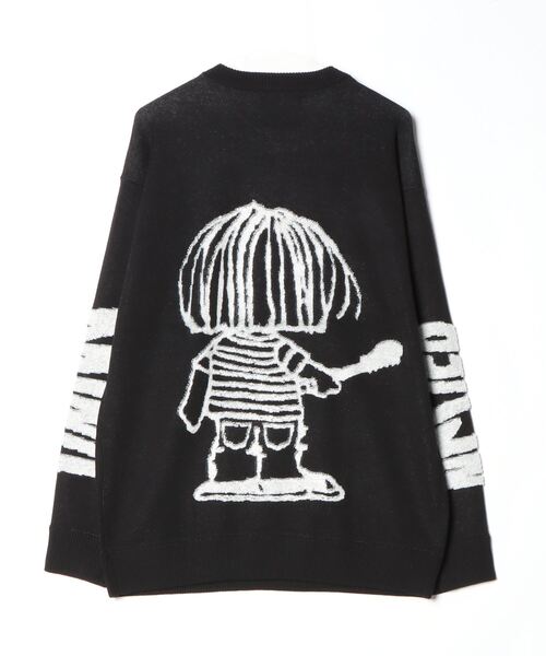 STUD MUFFIN（スタッドマフィン）の「STUD MUFFIN/スタッドマフィン/カートイラスト 立体ダブルジャガード プルオーバー（ニット/セーター・メンズ・ブラック/ベージュ・2/3/4）」の3枚目の写真