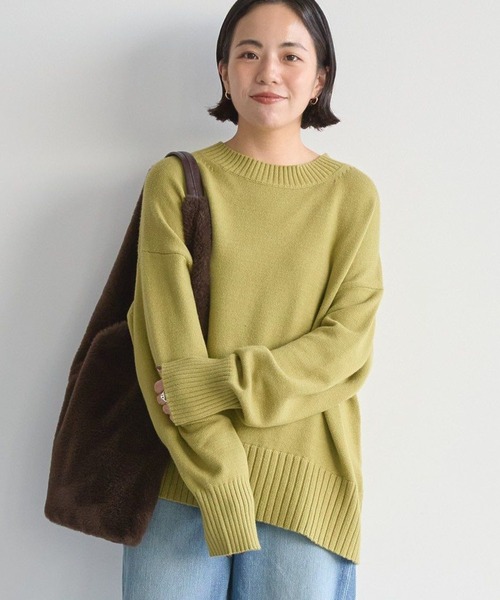 [IV TWELVE] モックネックセーター オリーブ バイパチモックネックニットプルオーバー（ニット/セーター