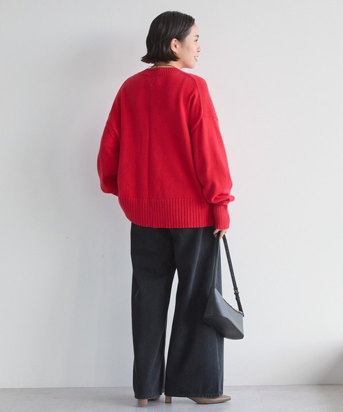 AMERICAN HOLIC(アメリカンホリック)の「バイパチモックネックニットプルオーバー(ニット/セーター・レディース・ブラック/グレイッシュベージュ/オリーブ/アイボリー/レッド/ネイビー・L/M)」の13枚目の写真