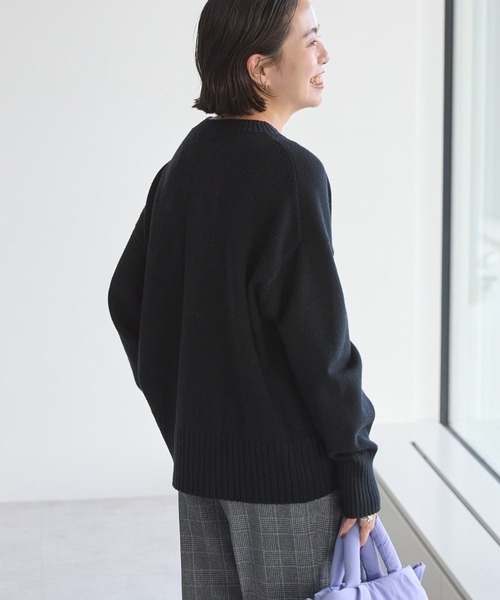 AMERICAN HOLIC(アメリカンホリック)の「バイパチモックネックニットプルオーバー(ニット/セーター・レディース・ブラック/グレイッシュベージュ/オリーブ/アイボリー/レッド/ネイビー・L/M)」の14枚目の写真