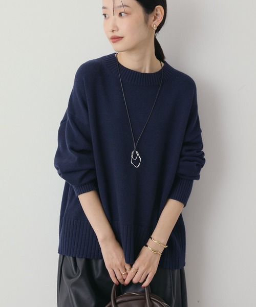 AMERICAN HOLIC(アメリカンホリック)の「バイパチモックネックニットプルオーバー(ニット/セーター・レディース・ブラック/グレイッシュベージュ/オリーブ/アイボリー/レッド/ネイビー・L/M)」の21枚目の写真