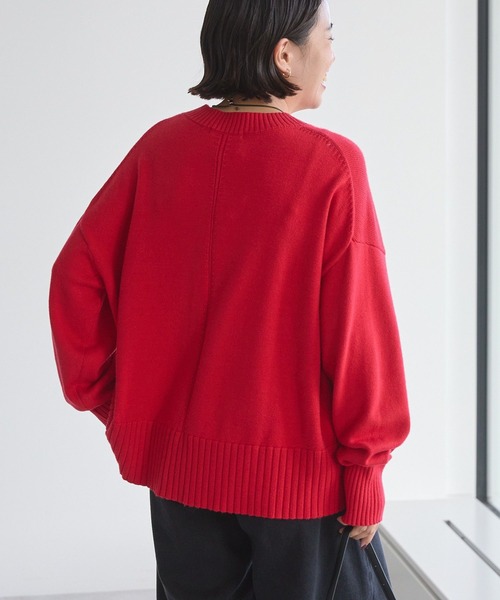 AMERICAN HOLIC(アメリカンホリック)の「バイパチモックネックニットプルオーバー(ニット/セーター・レディース・ブラック/グレイッシュベージュ/オリーブ/アイボリー/レッド/ネイビー・L/M)」の10枚目の写真