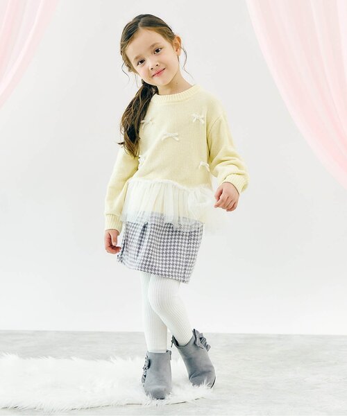 apres les cours(アプレレクール)の「【ジュニア対応】リボンタックスカート(スカート・キッズ・グレー/レッド・80/90/100/110/120/130/140)」の3枚目の写真