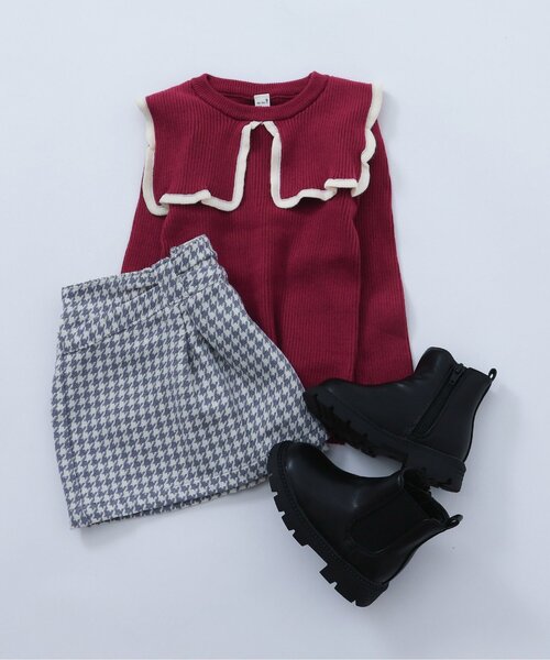 apres les cours(アプレレクール)の「【ジュニア対応】リボンタックスカート(スカート・キッズ・グレー/レッド・80/90/100/110/120/130/140)」の8枚目の写真