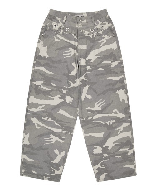 NIIER NOR(ニアノア)の「A'GEM/9 × .kom 『NIIER NOR/ニアノア』 EYELET DOUBLE WAIST PANTS/アイレット ダブルウエスト パンツ(その他パンツ・レディース・ブラック/グレー・S/M)」の13枚目の写真