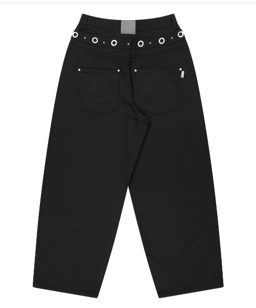 A'GEM/9 × .kom 『NIIER NOR/ニアノア』 EYELET DOUBLE WAIST PANTS