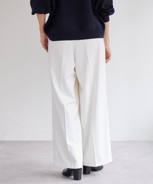 BEARDSLEY（ビアズリー）の「裏起毛タックバギーパンツ（その他パンツ・レディース・ホワイト/ライトグレー・FREE）」の6枚目の写真