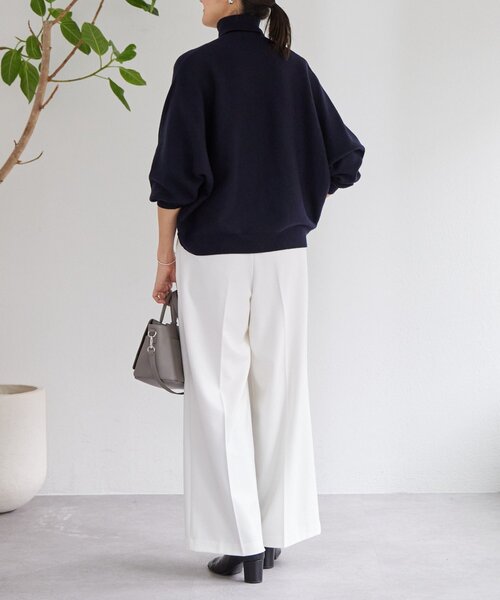 BEARDSLEY（ビアズリー）の「裏起毛タックバギーパンツ（その他パンツ・レディース・ホワイト/ライトグレー・FREE）」の10枚目の写真