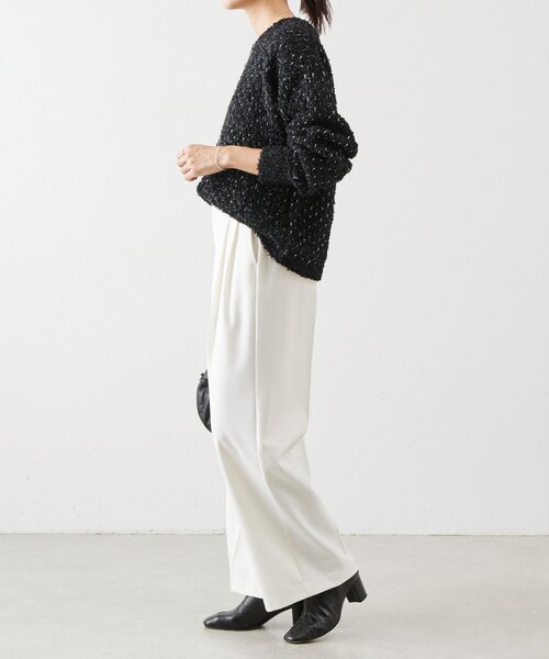 BEARDSLEY（ビアズリー）の「裏起毛タックバギーパンツ（その他パンツ・レディース・ホワイト/ライトグレー・FREE）」の13枚目の写真