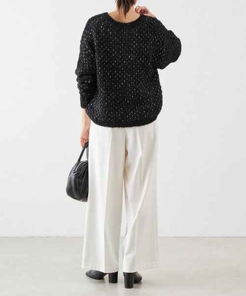 BEARDSLEY（ビアズリー）の「裏起毛タックバギーパンツ（その他パンツ・レディース・ホワイト/ライトグレー・FREE）」の14枚目の写真