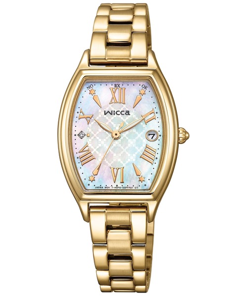 wicca(ウィッカ)の「wicca ウィッカ ソーラーテック電波時計 ウォームゴールド 限定モデル KS4-022-21(アナログ腕時計・レディース・ゴールド・FREE)」の4枚目の写真