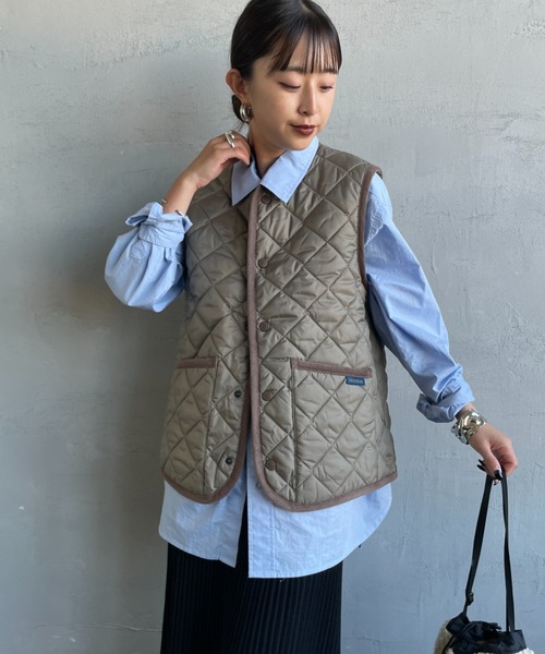 LAVENHAM（ラベンハム）の「[LAVENHAM/ラベンハム] COCOON THORNHAM WOMENS コクーン ソーンハム キルティングベスト（ベスト・レディース・ブラック/カーキ・8/10）」の19枚目の写真