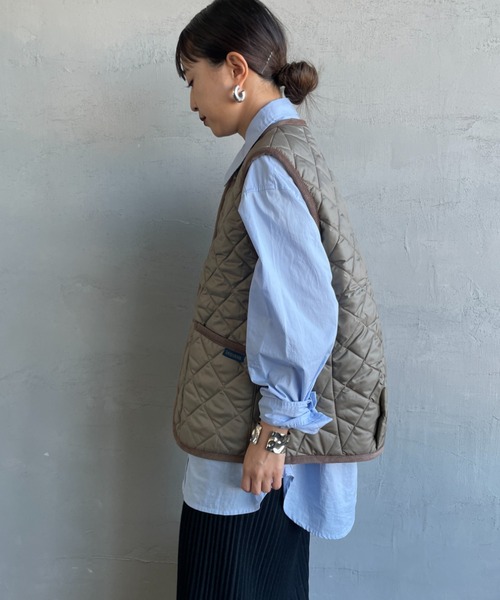 LAVENHAM（ラベンハム）の「[LAVENHAM/ラベンハム] COCOON THORNHAM WOMENS コクーン ソーンハム キルティングベスト（ベスト・レディース・ブラック/カーキ・8/10）」の20枚目の写真