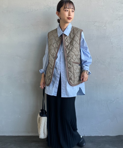 LAVENHAM（ラベンハム）の「[LAVENHAM/ラベンハム] COCOON THORNHAM WOMENS コクーン ソーンハム キルティングベスト（ベスト・レディース・ブラック/カーキ・8/10）」の5枚目の写真