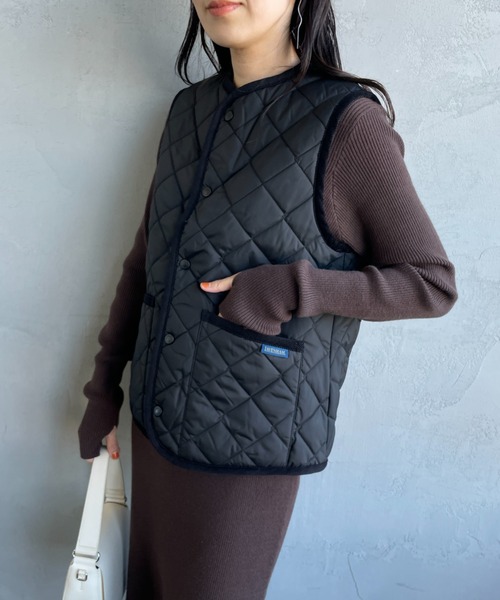 LAVENHAM（ラベンハム）の「[LAVENHAM/ラベンハム] COCOON THORNHAM WOMENS コクーン ソーンハム キルティングベスト（ベスト・レディース・ブラック/カーキ・8/10）」の9枚目の写真