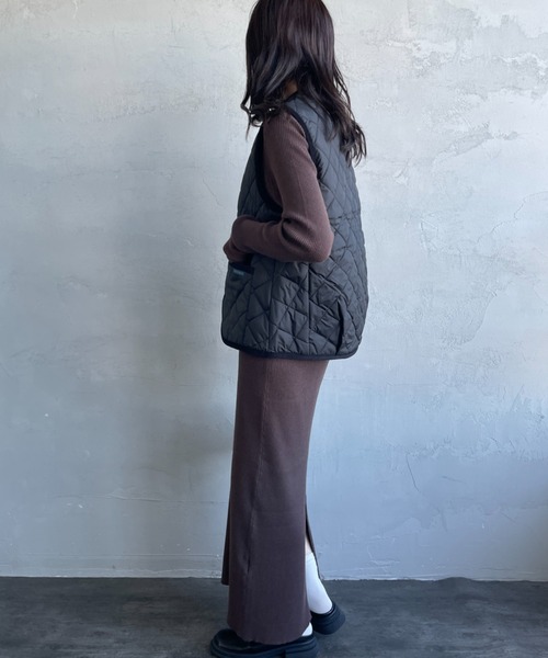 LAVENHAM（ラベンハム）の「[LAVENHAM/ラベンハム] COCOON THORNHAM WOMENS コクーン ソーンハム キルティングベスト（ベスト・レディース・ブラック/カーキ・8/10）」の13枚目の写真